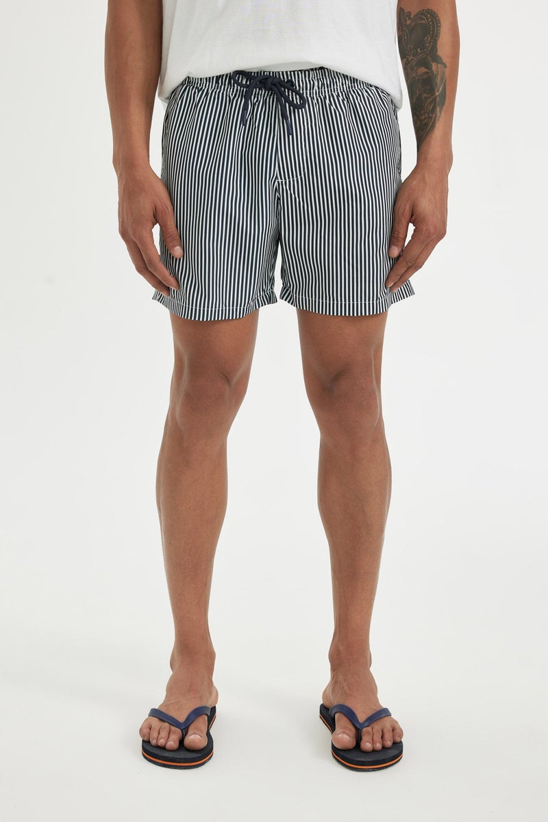 DeFacto Blue Man Striped Mesh Lined Short Swim Shorts Casual - Image 4